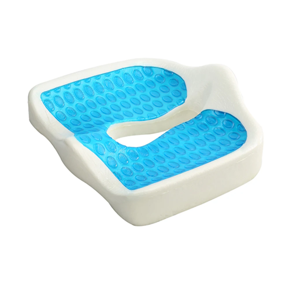 Hill Shape Organic Coccyx Orthopedic Hemorrhoid Blood Circulation Gel-Enhanced Cooling Gel Memory Foam Seat Cushion