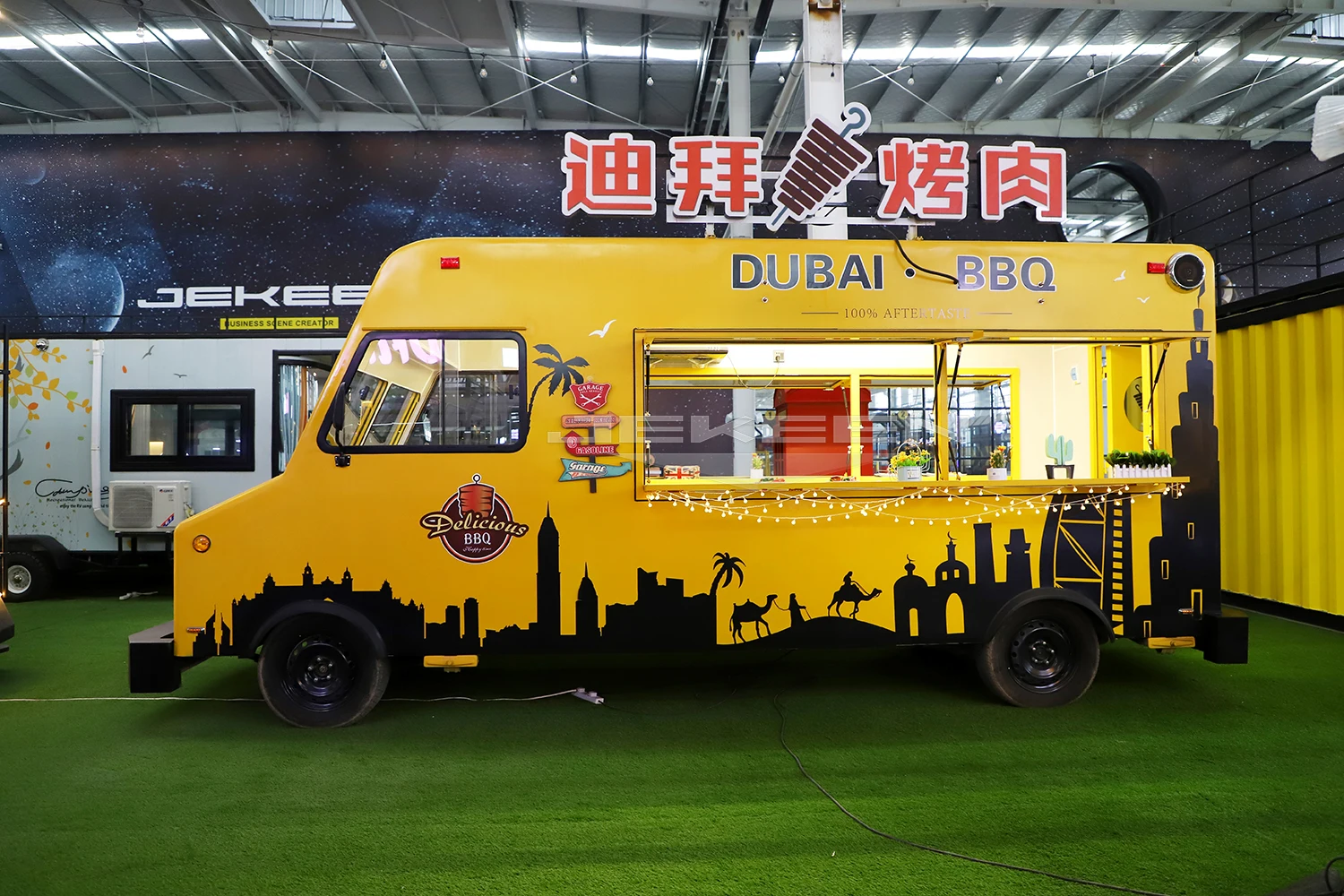  Новый модный винтажный трейлер для еды Citroen Van GREEN по оптовой