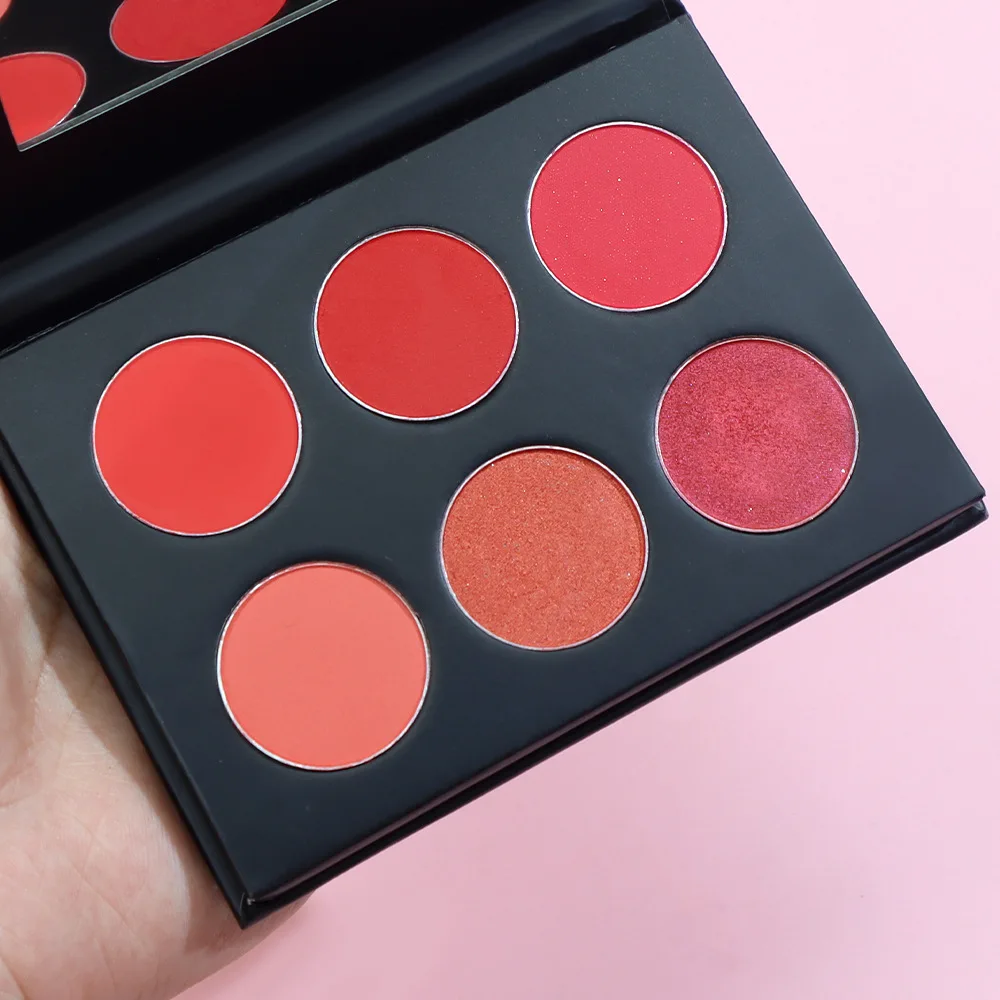 6 Pan DIY brown talc free pigmented matte waterproof eyeshadow palette private label for black women