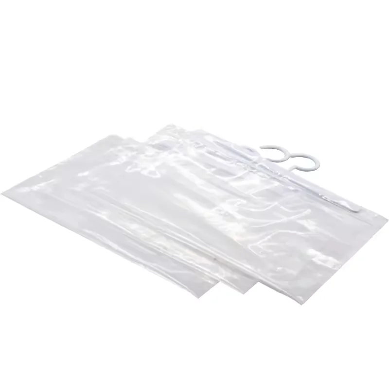 Pvc Custom Hanging For Clothing Plastic Bag With Hook Clear Vinyl Garment Polybag Snap Button Garment Hanger