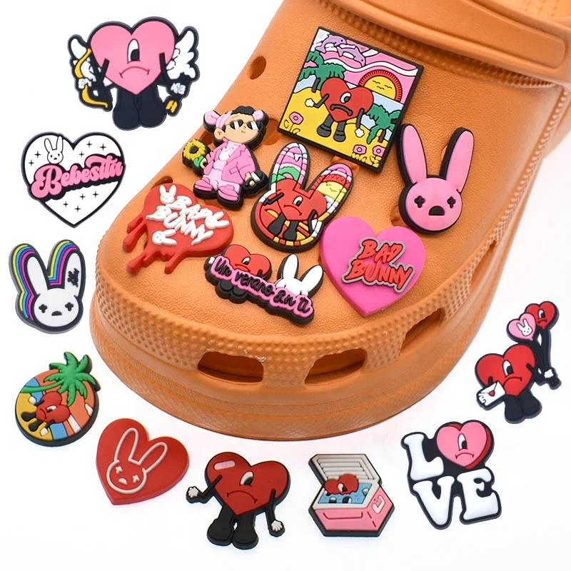 New Design Soft PVC Croc Shoe Charms Latin singer bad bunny for croc charm wholesale