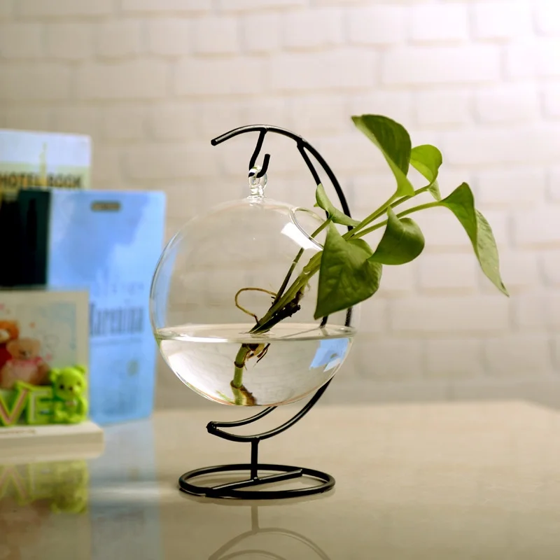 Transparent glass bottles fish tank hanging hydroponic glassware decorative vase for home decor