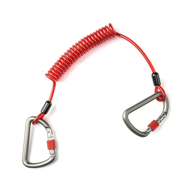 Extension Spring 5.0mm pvc Coated Colorful Tool Tether Coil Spring Lanyard  for safety