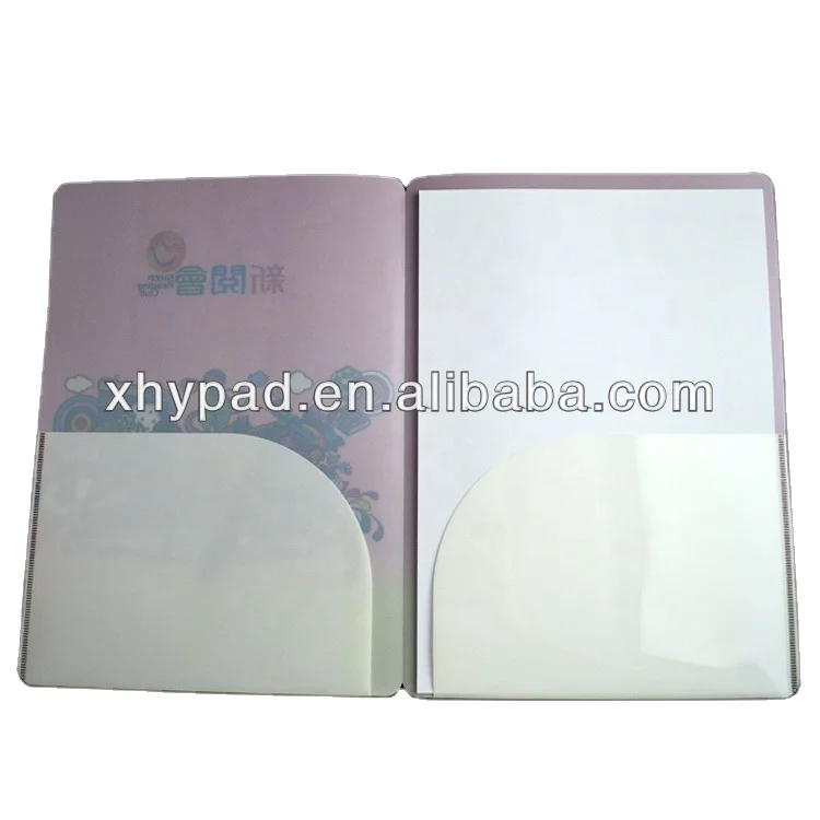 Custom Logo Printed A4 Size PP Plastic File Folder with 2 Pockets