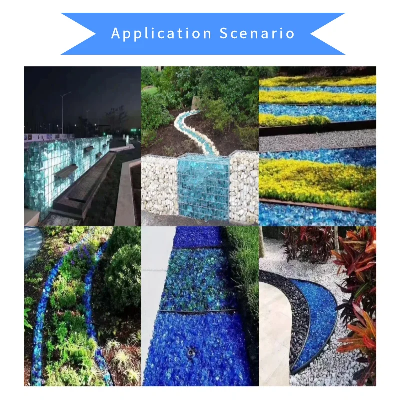 High quality irregular crystal stone, broken glass blocks, gabion filling and decorative materials