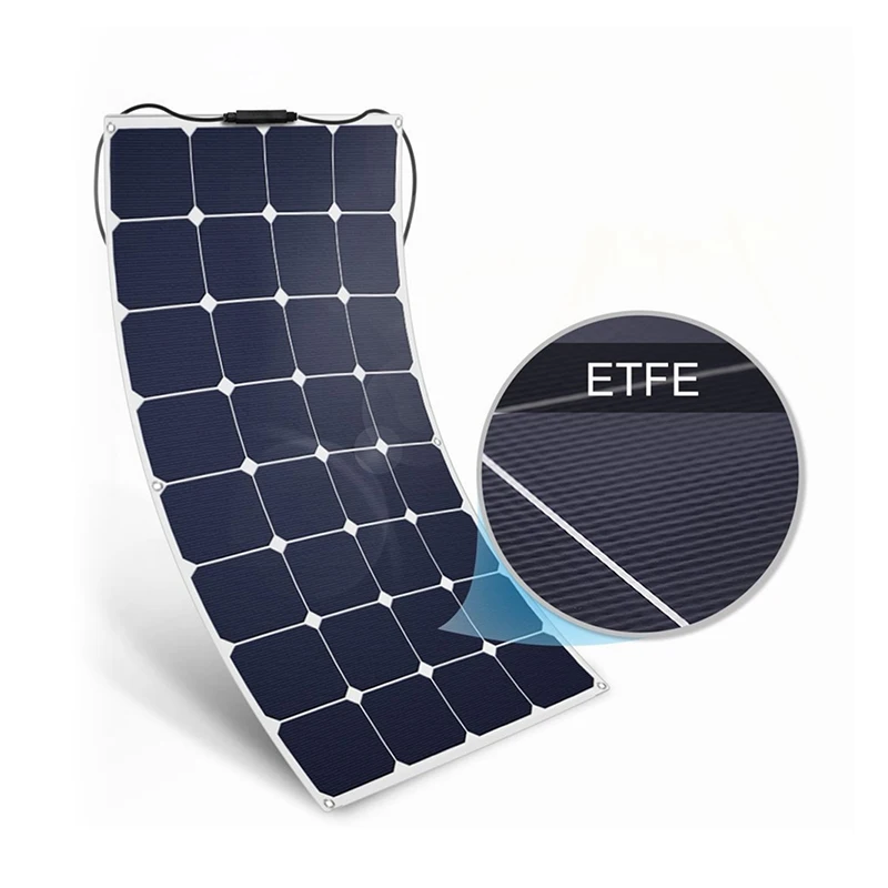 New Promotion Flexible Solar Panel Black 200w Monocrystalline Cell Semi Flexible Pv Flex Solar Panel