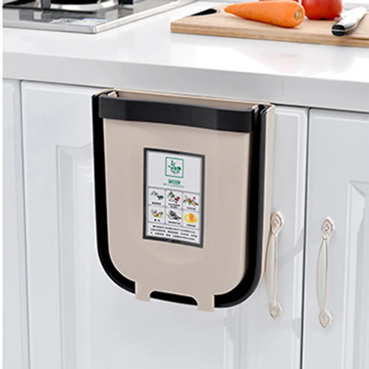
Kitchen trash can, car hanging folding trash can, household car wall-mounted storage bin wholesale 