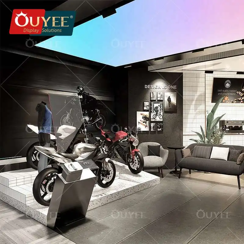 Modern Bike Interior Design Retail Mountain Sport Store Display Bike Shop Decoration Design City Road Cycling Shop Furniture