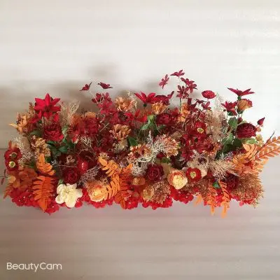 The New Red Wedding Hall Stage Yingbin HuaTiao Row Flowers T Stage Corridor Hotel Flower The Background