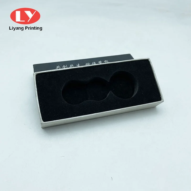 Custom Printed Ivory Pearl Paper Nesting Box Key Hanging Ring Packaging Keychain Gift Boxes