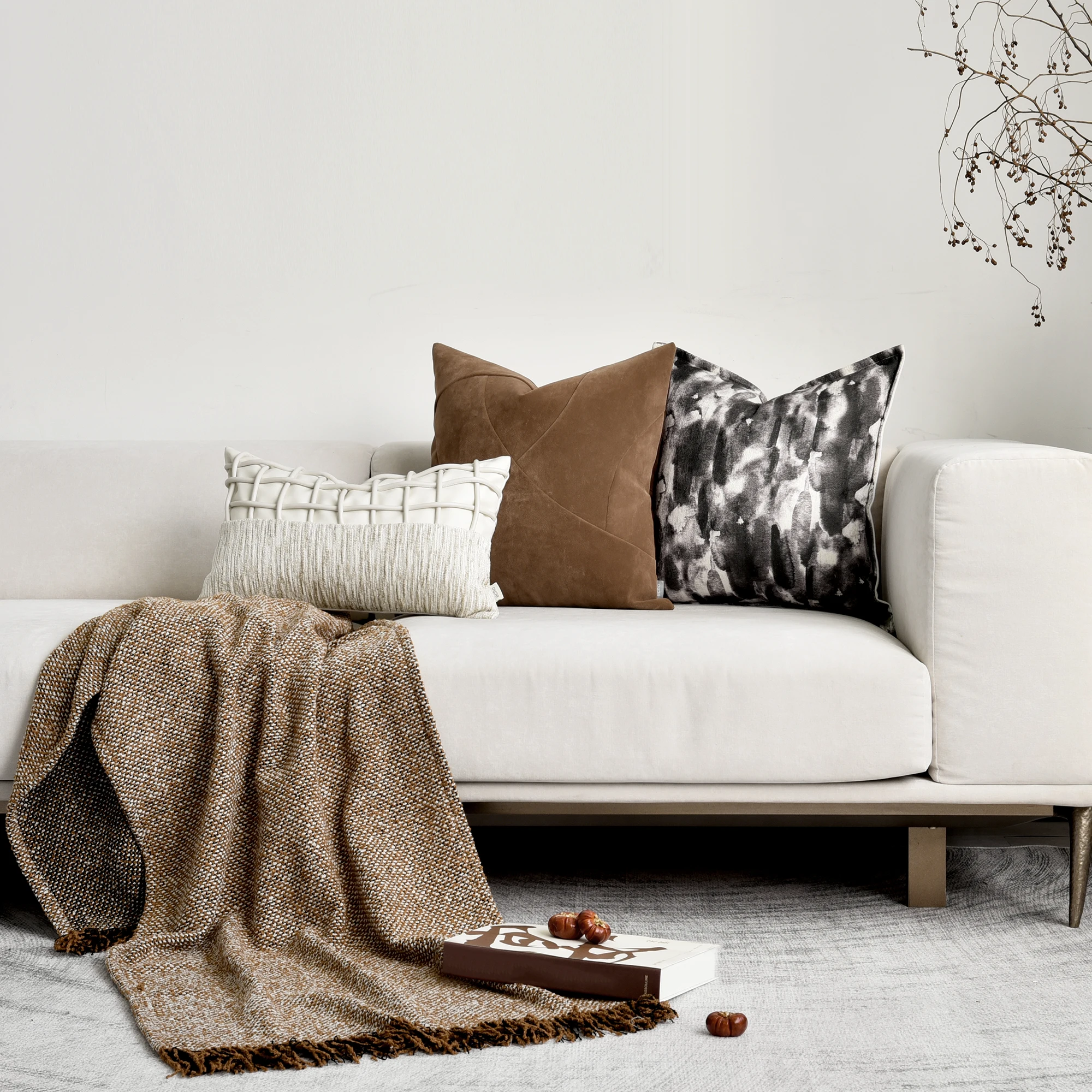 Эхо отель роскошная вилла новая модель номера в китайском стиле с оранжевым диваном стеганая Подушка и наволочка для дома