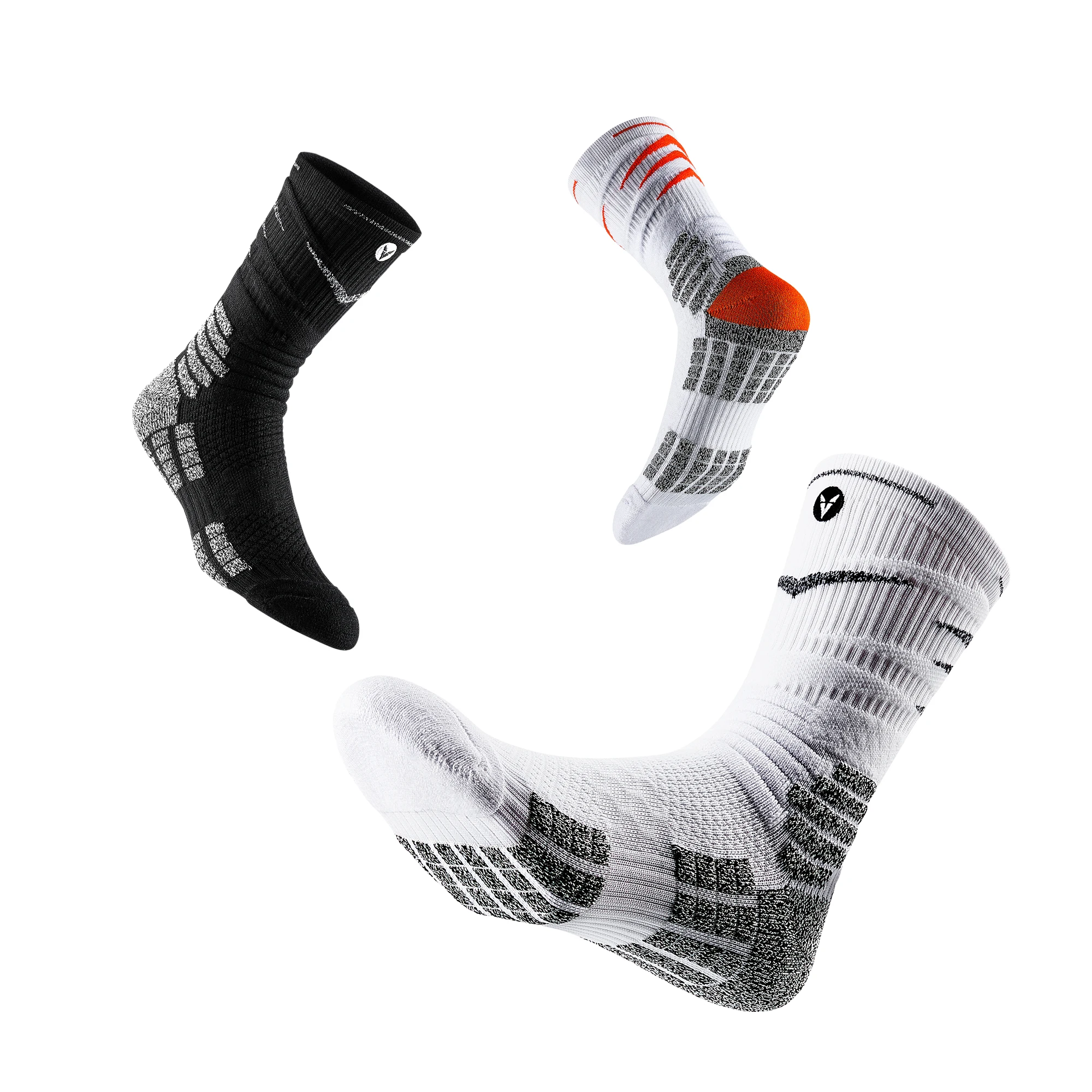 VEIDOORN High Quality Thick Crew Sport Socks Custom Logo Running Basketball Workout Compression Cushioned Grip Athletic Socks