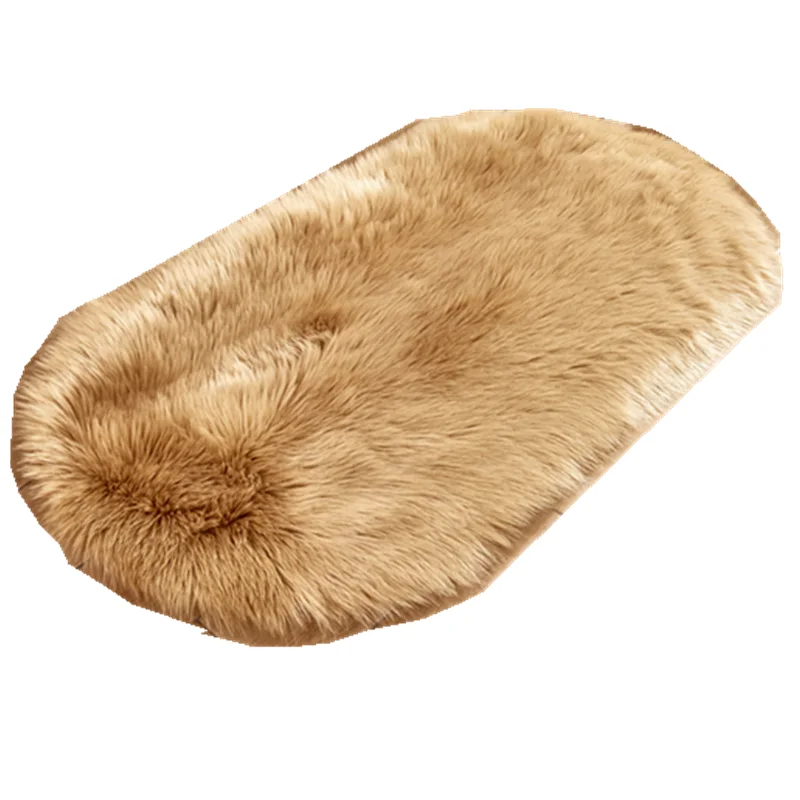 Durable Soft and Fluffy Faux Fur Rug Lamb Wool Sheepskin Chair Couch Cover Seat Shaggy Area Rugs for Bedroom Living Room