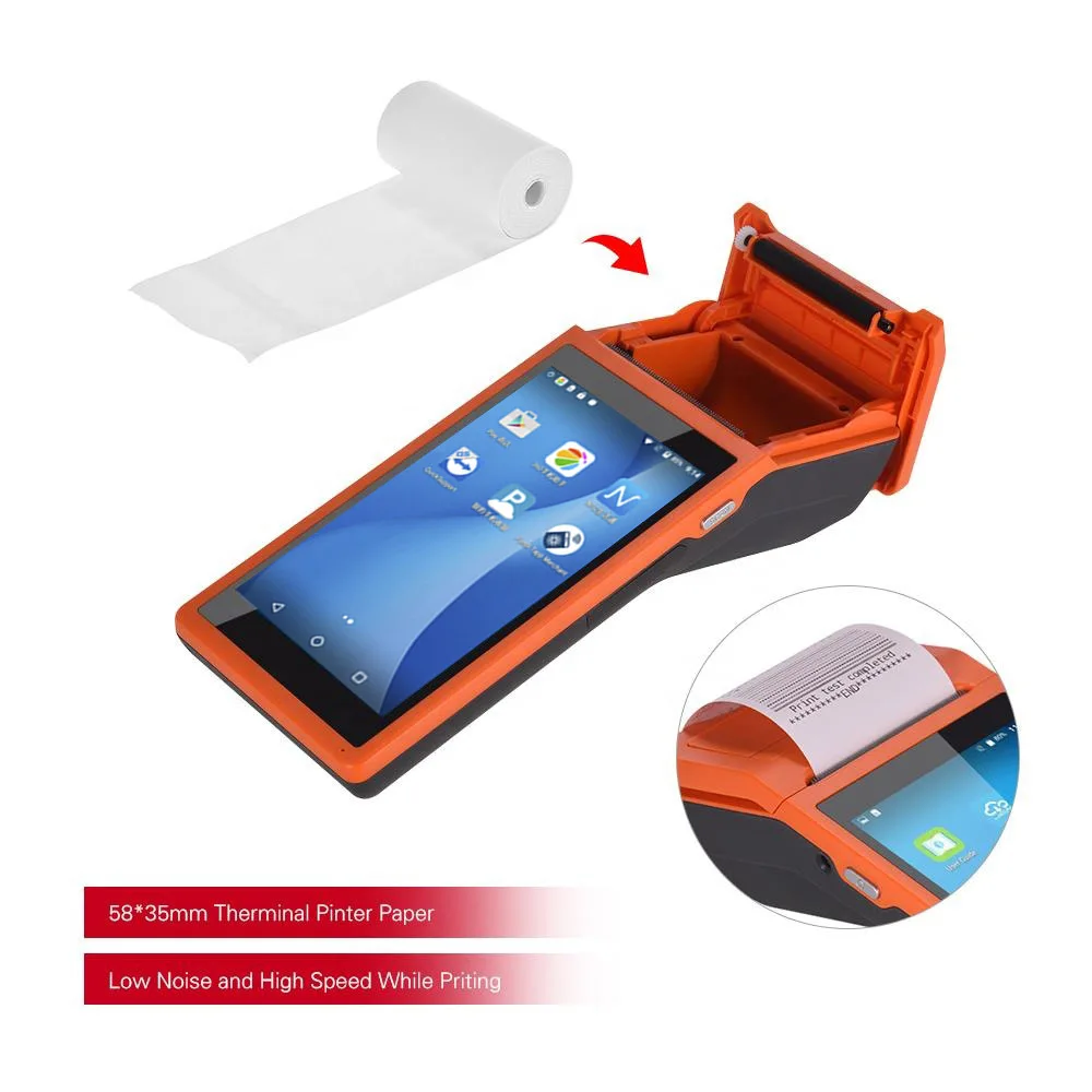 Q1 handheld portable android system smart pos terminal with invoice printer 4G NFC 2GB RAM