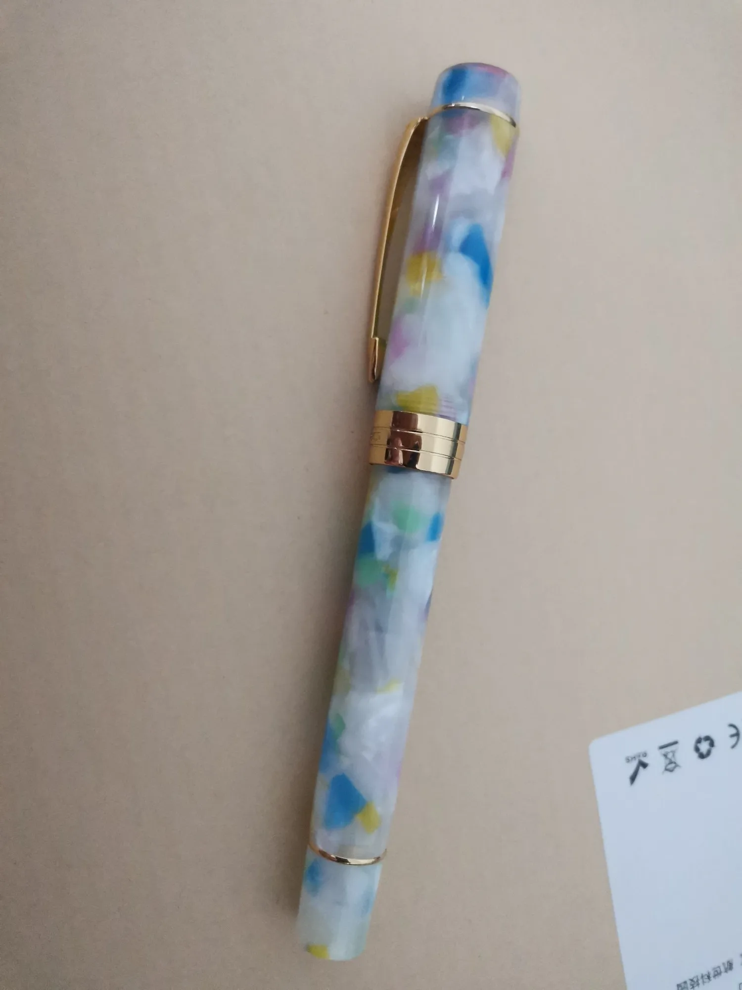 JINHAO 100 White Golden Plated Acrylic Ink Pen Great Writing New Long Nib Pink Coffee Original Fountain Pen