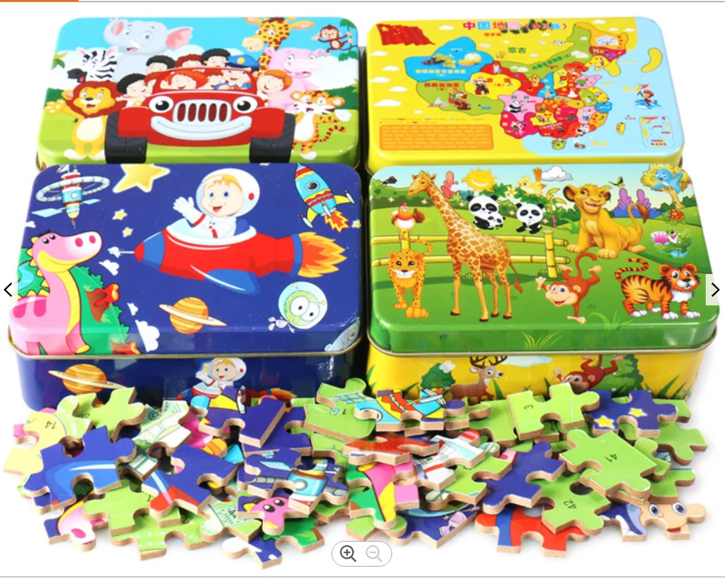 Оптовая продажа, 60 штук детских игрушек-пазлов, деревянные детские развивающие Игрушки для раннего развития