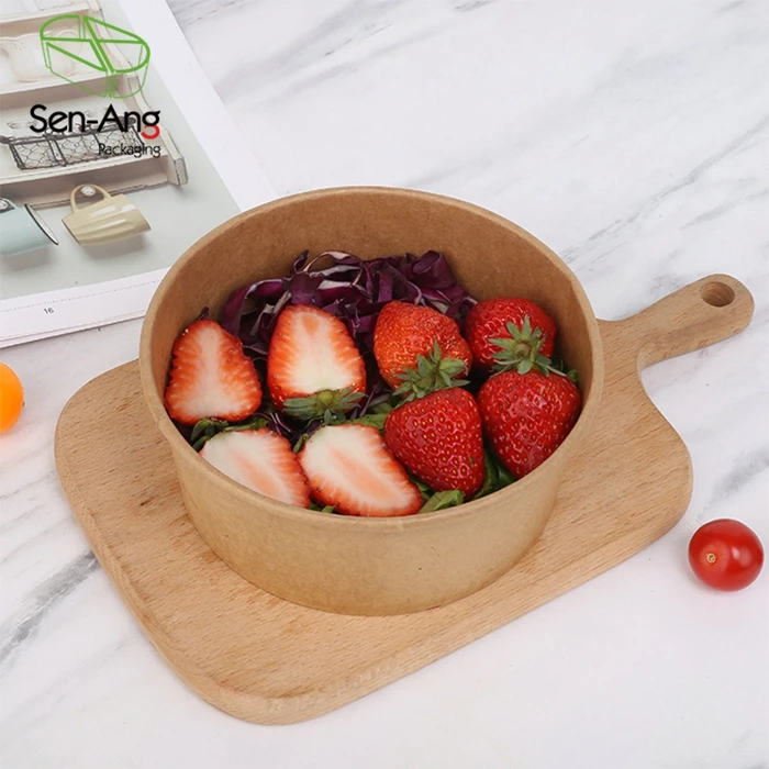 Senang01 Good Selling Single Wall Paper Food Bucket 8Oz 12Oz 16Oz 26Oz 32Oz 1000Ml 1100Ml 1300Ml Soup Bowl With Lid