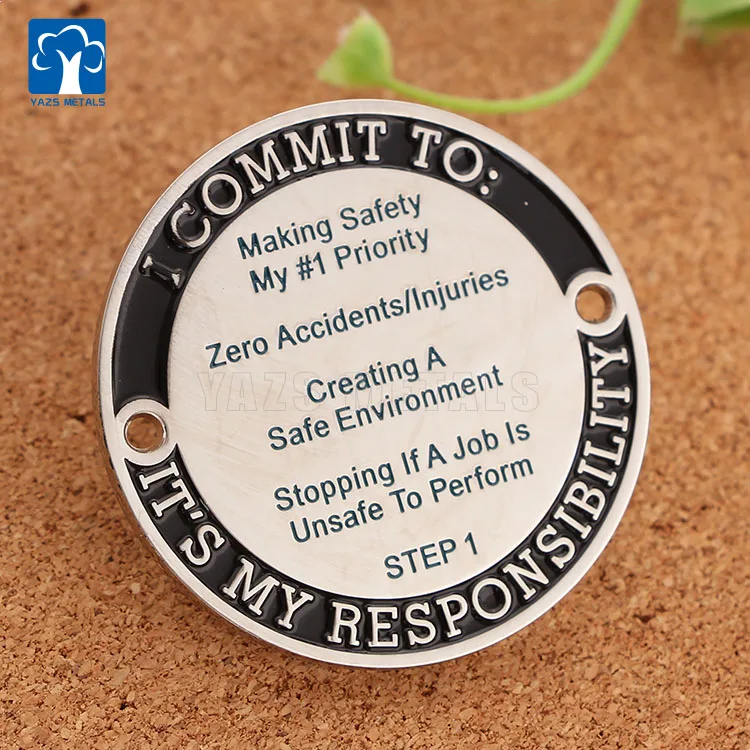 2023 YAZS Metals Factory supply Brass zinc alloy iron steel stamp custom soft hard enamel cheap metal coin with hole