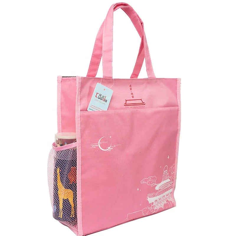 Fashionable Double Layer Travel Single Hand Bag Canvas Oxford printing Large Capacity Handbag for Women