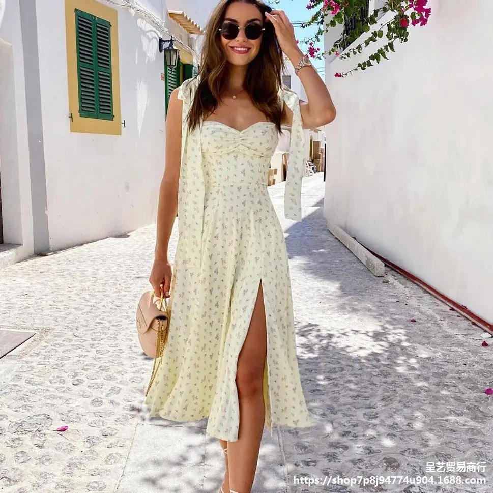 Wholesale Maxi 2021 Long Casual Women Dresses For Ladies Floral Chiffon Dress