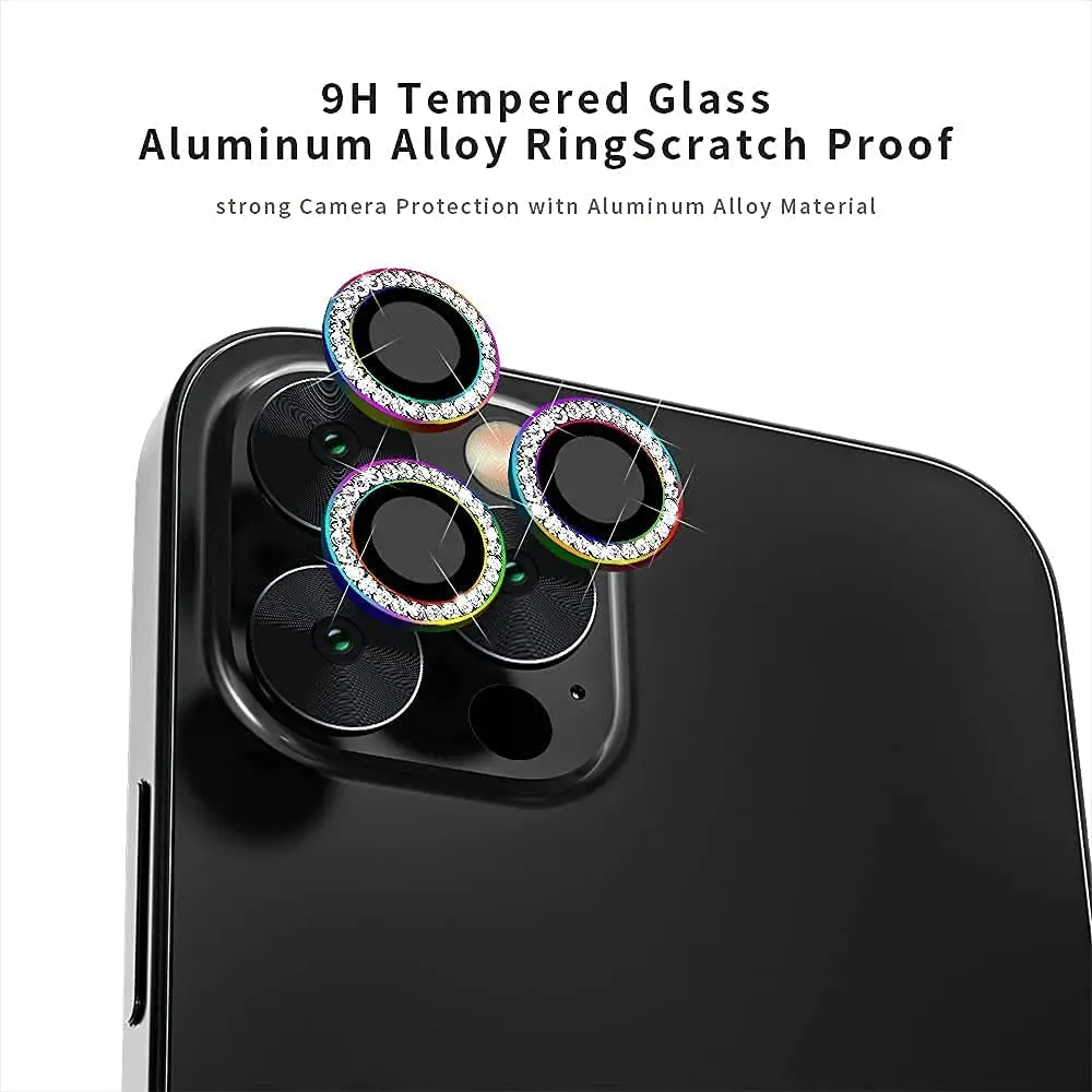 Good Price Aluminum Alloy Bling Color Diamond Camera Lens Protector Compatible For iphone12 Pro Max