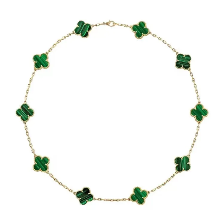 Luxury four-leaf clover necklace, high quality S925 silver electroplated with 18K gold, 2024 fashion trend, factory wholesale