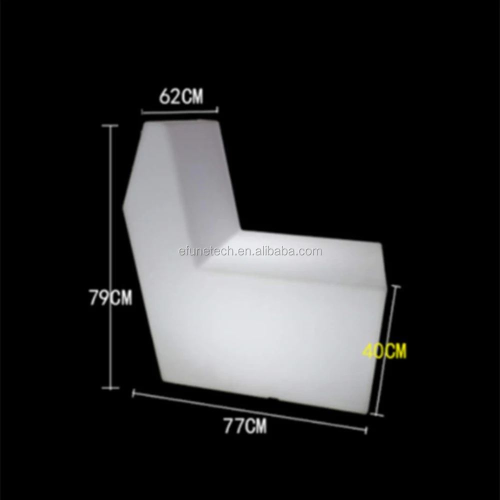 Nightclub KTV Modern Furniture Remote Rgb Color Illuminated Led Salon Events Bar Sofa Seat Light Up Led Sectional Sofa