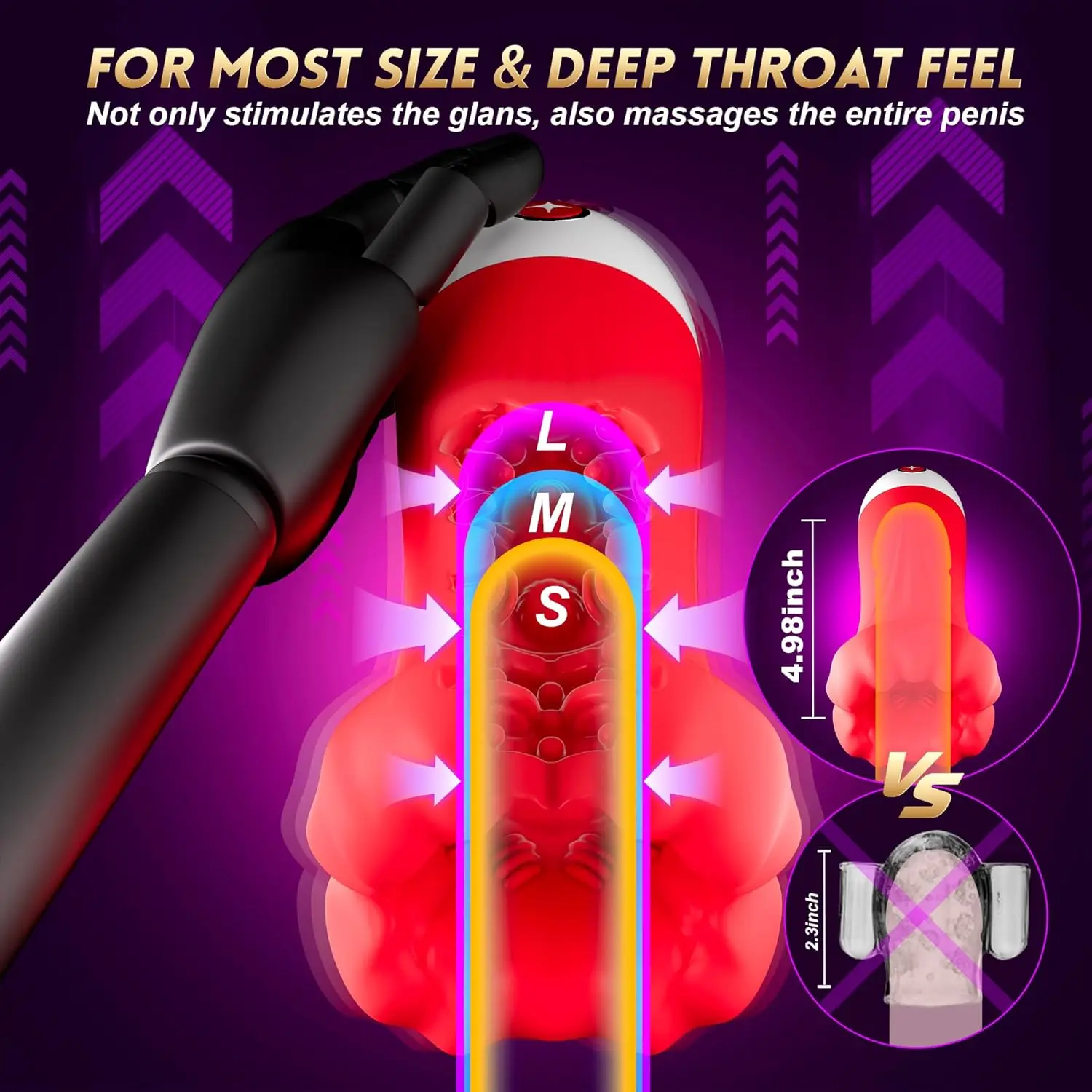 Aimitoy 4 IN1 Penis Vibrator Pocket Pussy Pump with 9 Training Stroker Modes App Remote Control Big Mouth Male Masturbator