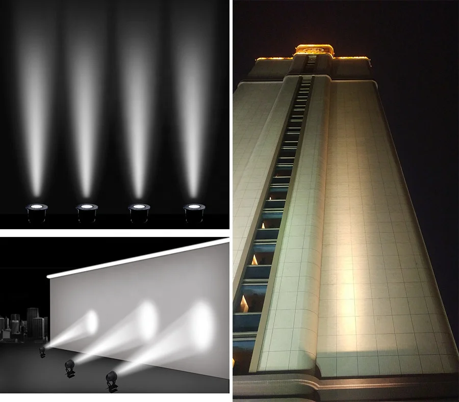 Max.27W LED SPOT LIGHT fixture IP66 water-proof monochrome RGB 3in1, RGBW 4in1 outdoor landscape palm tree patio garden lighting