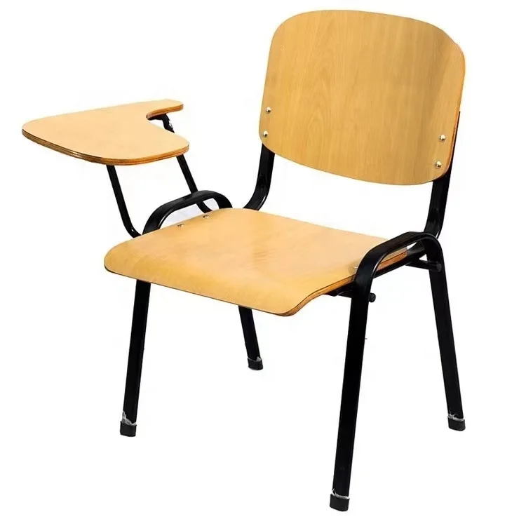 Comfortable Folding  School Student Study Chair with Writing Armrest Tablet Pad Popular  training chair for meeting room