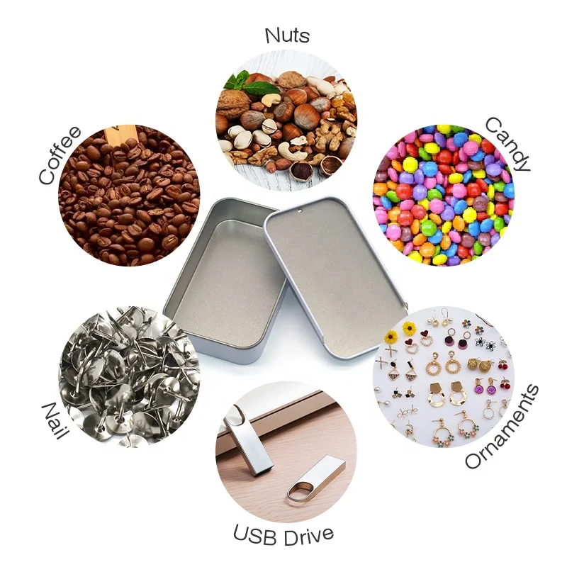 XPD Empty Mint Brow Soap Solid Perfume Slide Top Metal Tin Case Sliding Lid Metal Tin Container Box