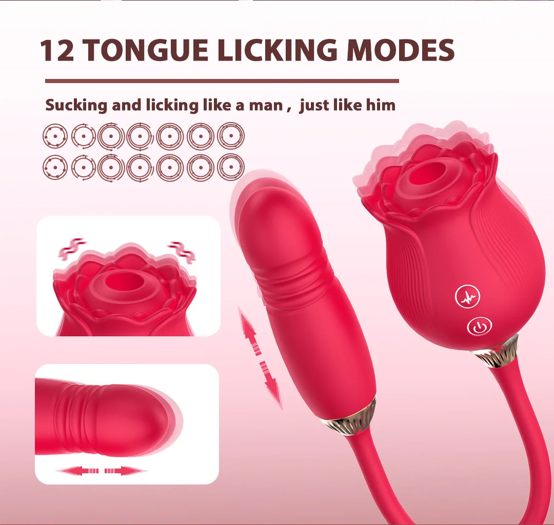 Manufacturer Rose Collection Sex Toys Wholesale Rose Suction Vibrator Pink Flower Vibrator Rose Vibrator Sex Toy For Women