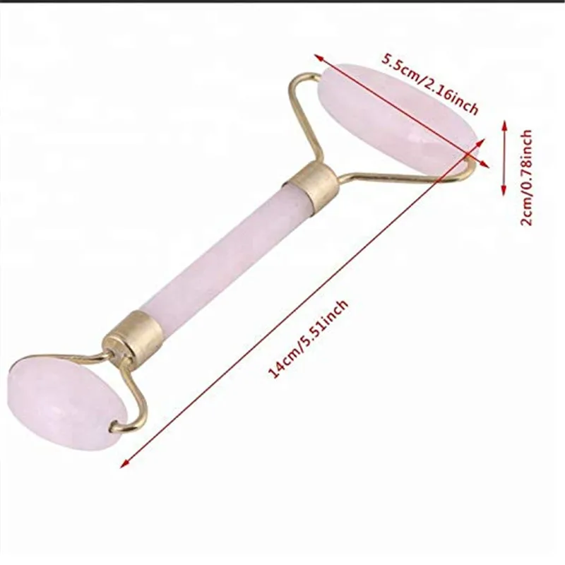 
Natural rose quartz jade roller Massage Tools face massage tools double head jade roller 