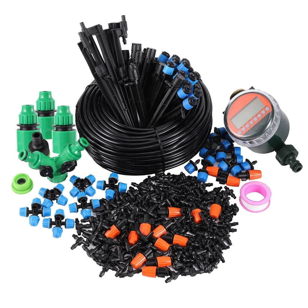 Garden DIY Drip Irrigation Automatic Watering Kit with Intelligent Water Timer Micro Spray Irrigation Kit