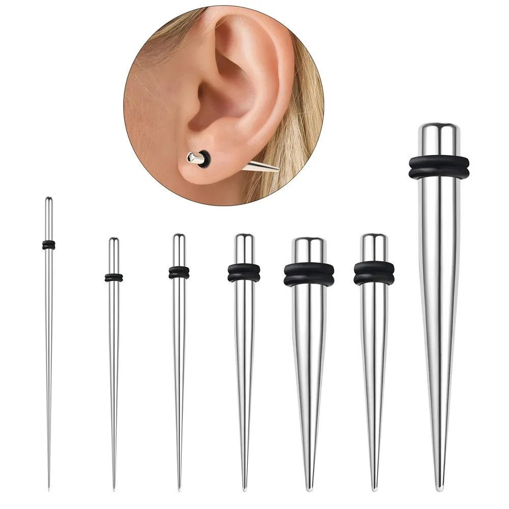 Ear Gauge Stretching Kit Stainless Steel Tapers and Plugs Earrings Piercing Set 36 Pieces 14G-00G