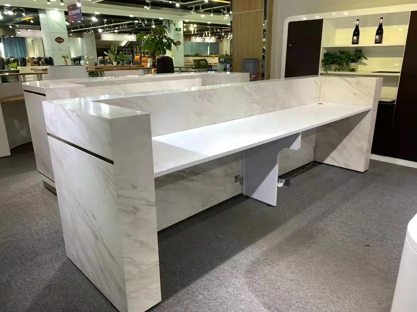 Новое поступление искусственный камень белого цвета роскошный дизайн индивидуальная стойка регистрации