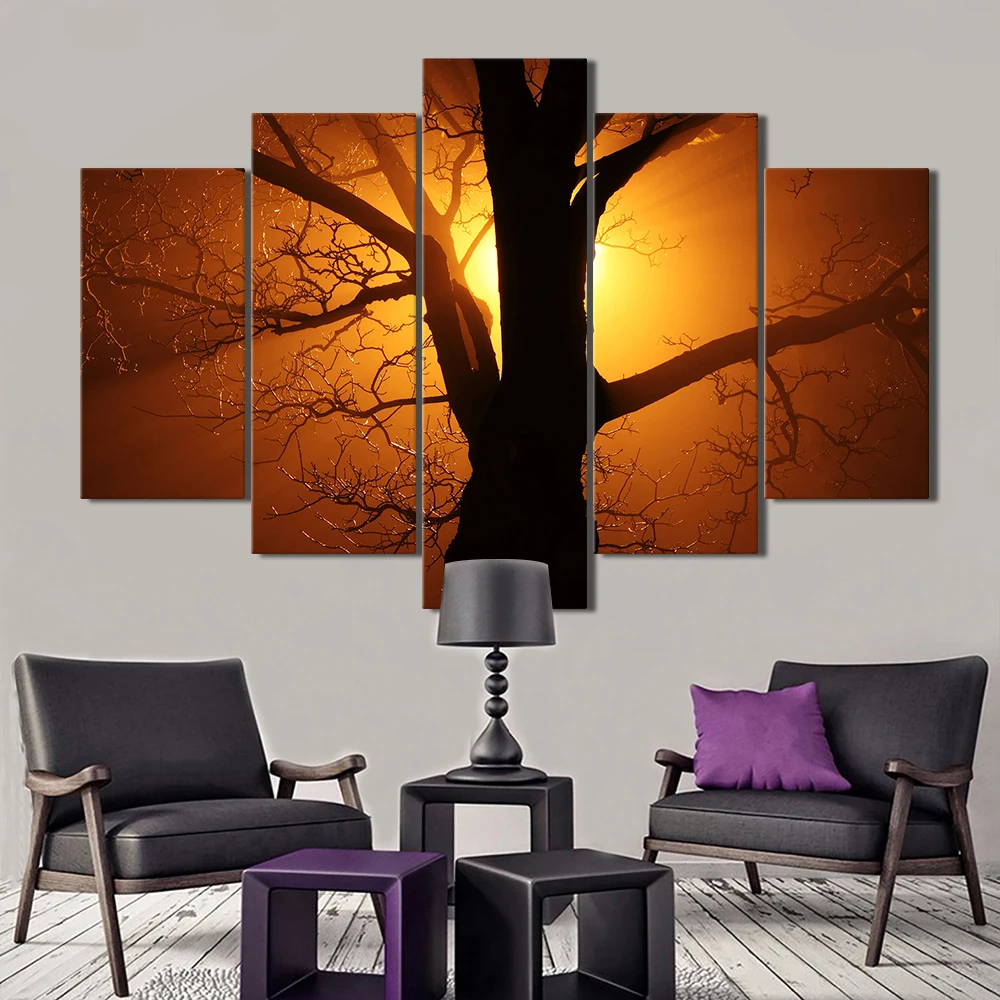 Multi panel Custom tableau decorative Wall Art Large tree Painting on Canvas