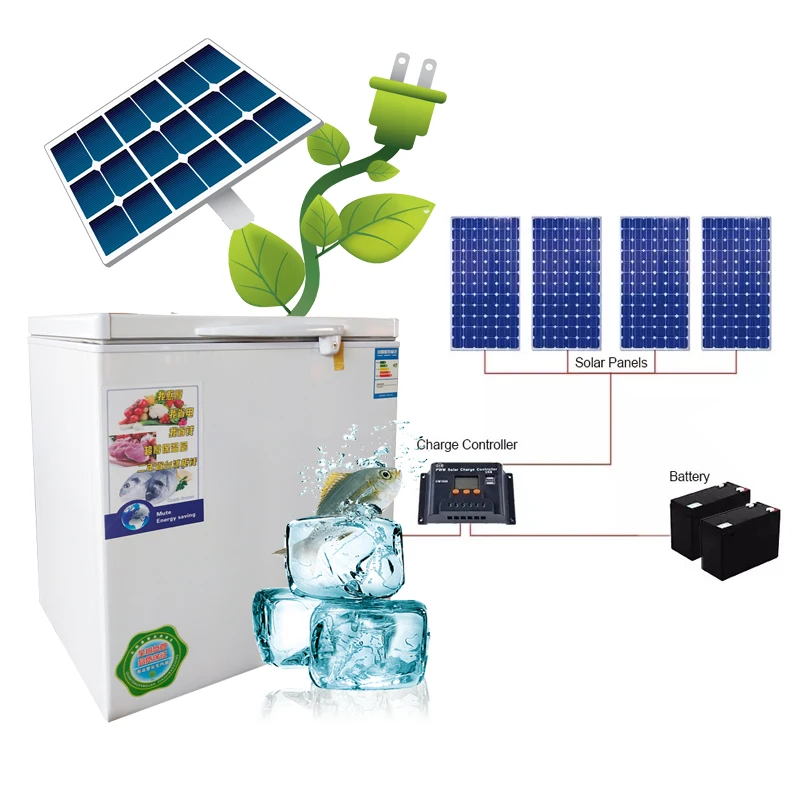 Hot Selling DC 12V Solar Energy-Saving Commercial Use Large Chest Solar Freezer