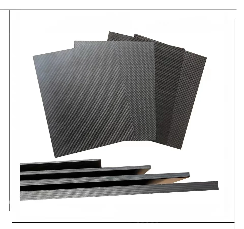 custom 1.5mm 2mm 3mm thickness composite CF panels laminated carbon fiber sheets