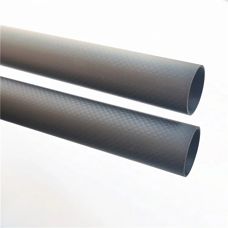 Заводская цена, размер под заказ, Круглая Простая матовая трубка из углеродного волокна 3K