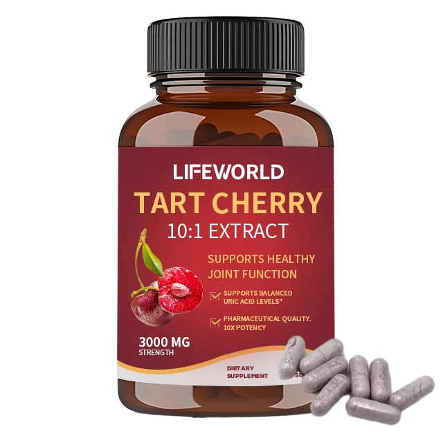 OEM/ODM Herbal Supplement Uric Acid Cleanse Support Tart Cherry Capsules For Joint and Kidney Support