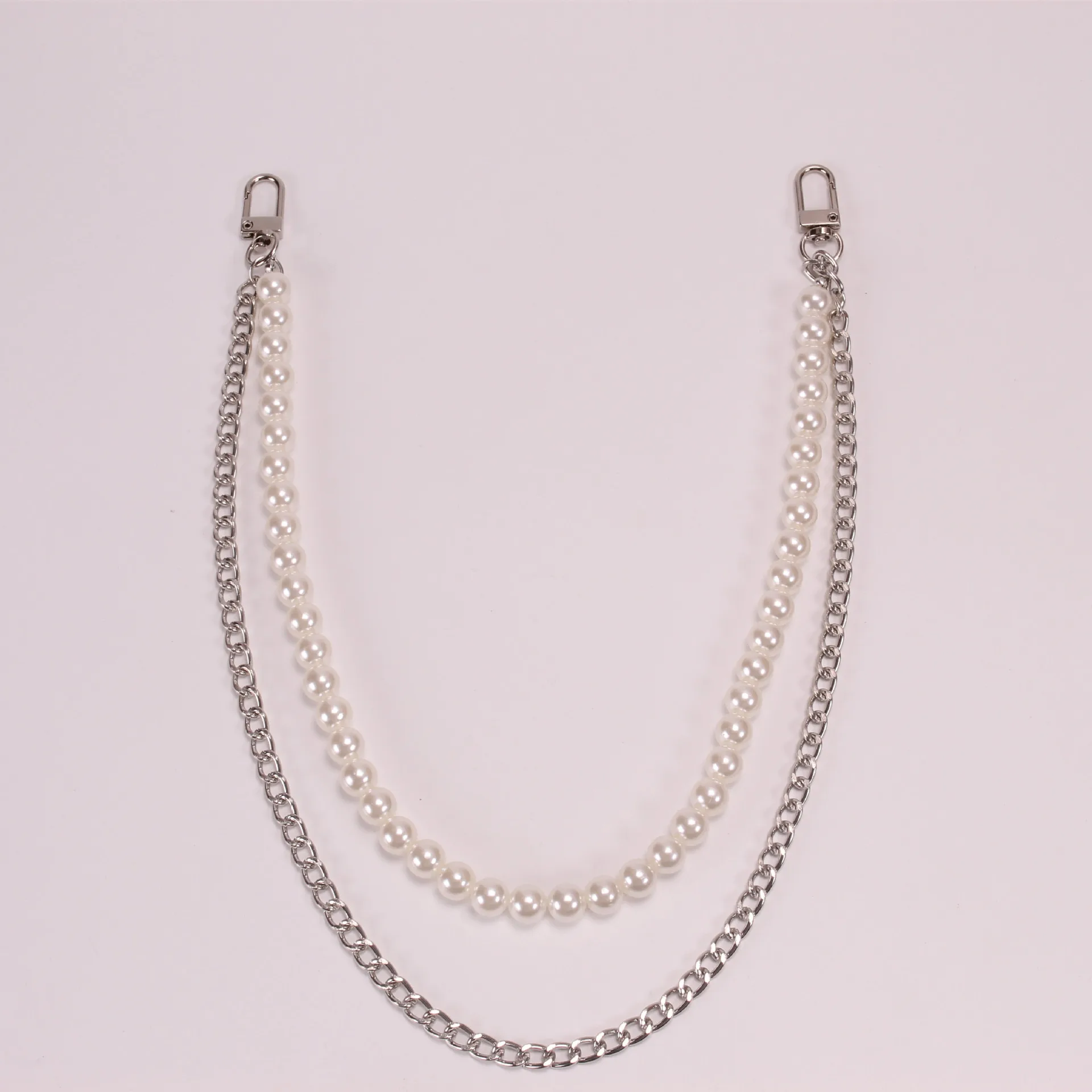 Gattara Hip Hop Retro Double Trouser Chain Stainless Steel Butterfly Pearl Pants Waist Chain for Women Men