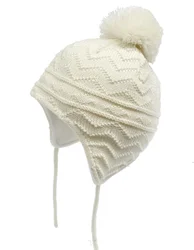 High quality winter kids  knitted hats boys beanie baby hats with string