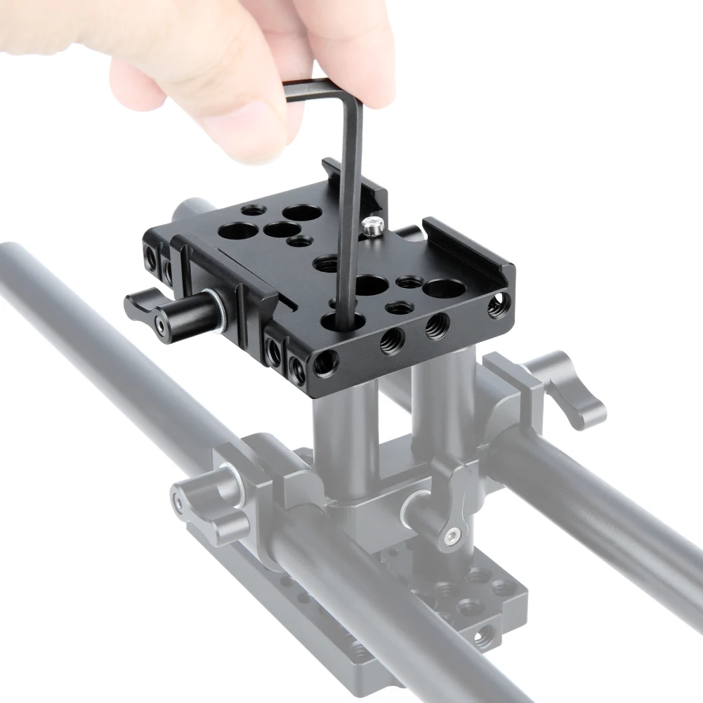 NICEYRIG Camera Baseplate Quick Release Plate for Manfrotto 577 501 504 701 Tripod 15mm Shoulder