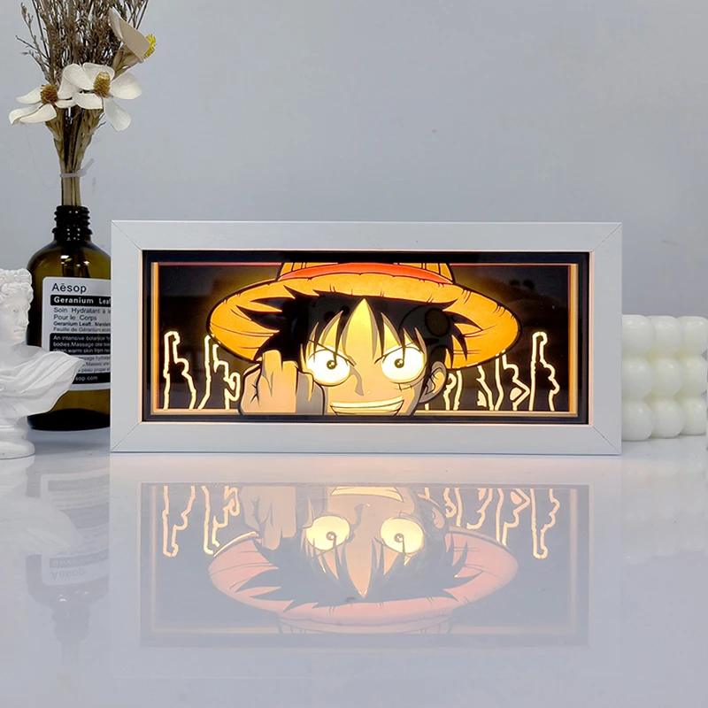 Anime 3D Paper Carving Lamps Light Box for Kids Room Decor Led Light Wood Lamp Bedroom Night Lamp Gift Toy Desk Decor Gift