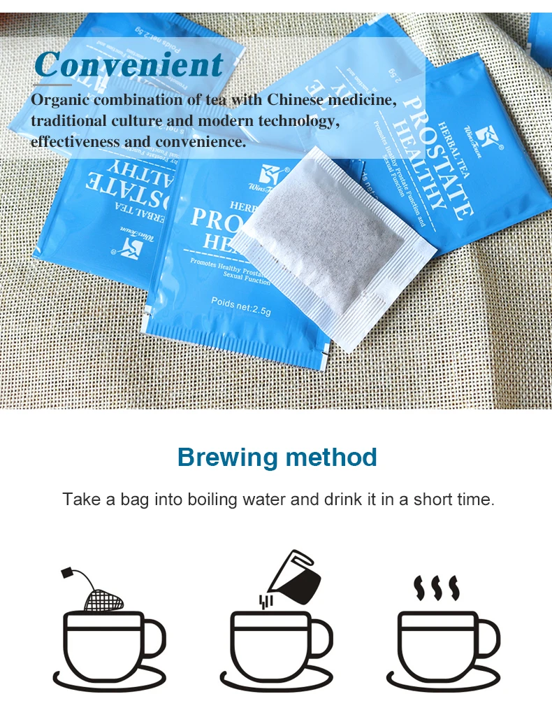 High Quality Prostate Tea For Natural Organic Herbs Prostatitis Tea Promotes Healthy Prostate With Box Bag Packaging