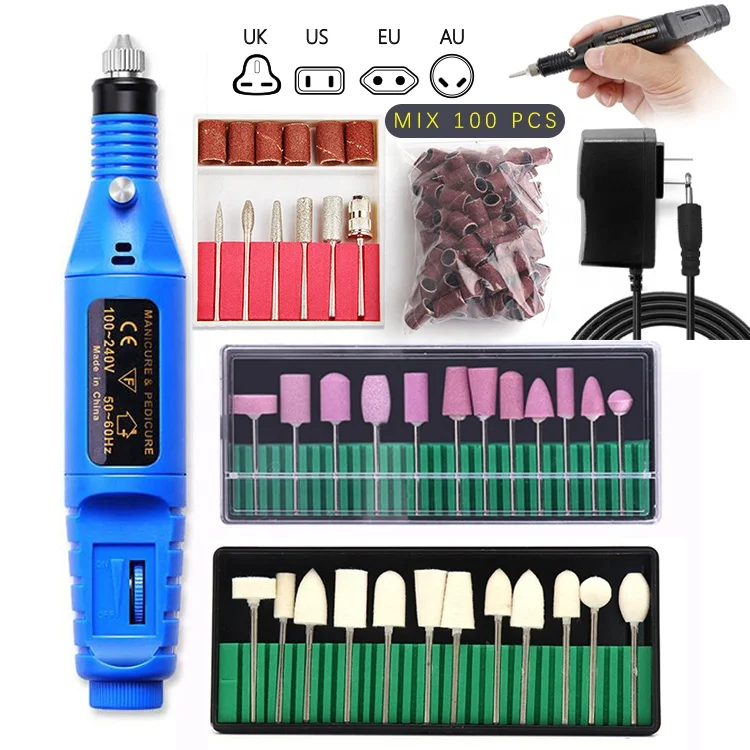 Beauty Personal Care Nail Suppliers Electric Nail Drill File Machine Manicure Drill Pen 6 /12/12  Bits Nail Equipment And Tools