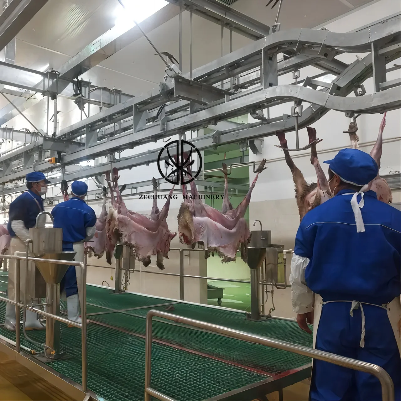Mutton Butcher Meat Process Slaughter Line Carcass Conveyor For Pre-Stripping Full Anatomical Conveyor Line Sheep Slaughterhouse