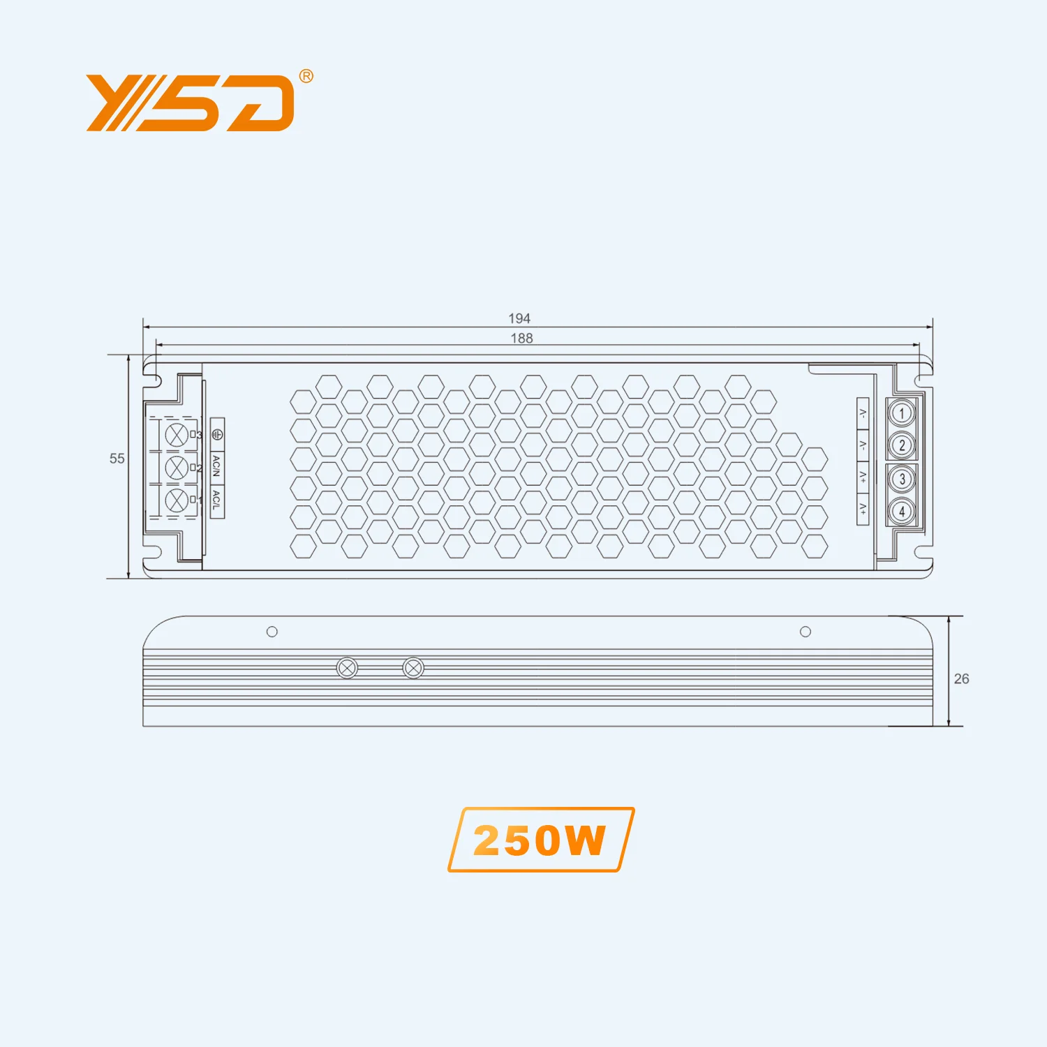 High PF Led Strip Light Driver 250W Led Driver Ce Rohs Cv Power Supply Led Driver Dc 12v 24v 48v IP20 8 years warranty