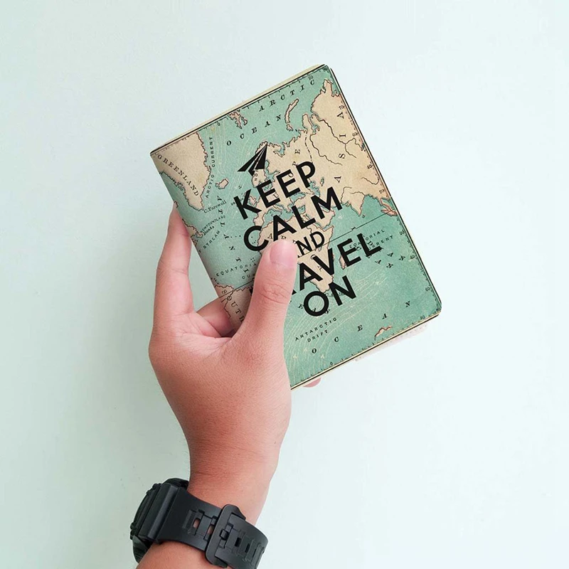 fancy faux leather waterproof RFID travel wallets passport pouch holder